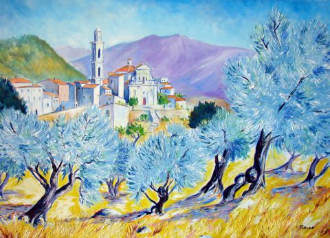 Village de Montemaggiore - Peinture - Paul-Louis Recco