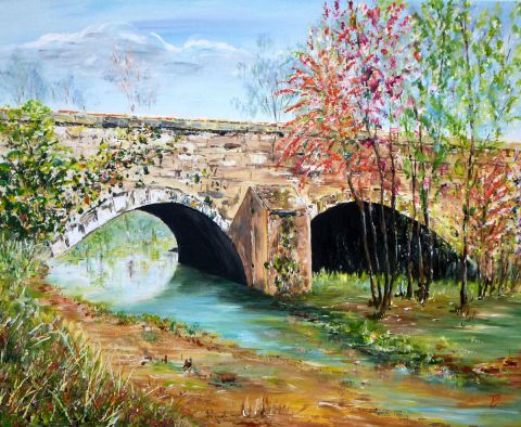 Le pont de Noyen - Peinture - Daniele KECHIDI