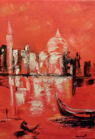 Venise rouge - Peinture - Irina R