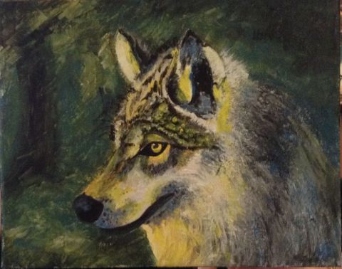Le loup - Peinture - Sylvi-art