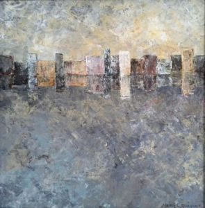 Peinture de Meryl QUIGUER: city reflections