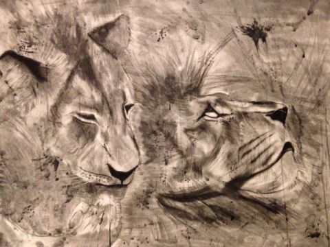 vie du lion - Peinture - MEYERB