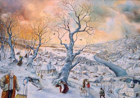 L'artiste Jacques MONCHO - Paysage d'hiver