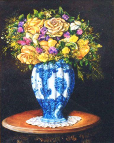 Le vase chinois - Peinture - Jacques MONCHO