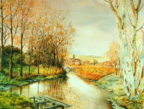 La rivière calme - Peinture - Jacques MONCHO