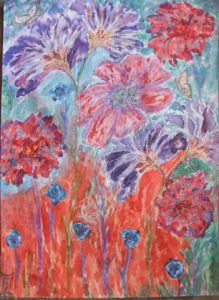 Peinture de carole zilberstein: la joie des fleurs