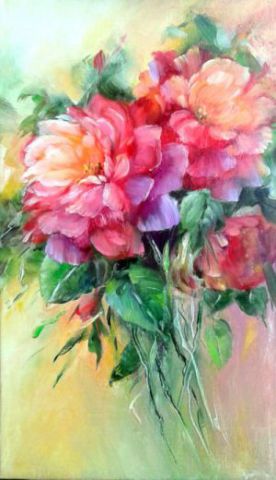 L'artiste chrispaint-flowers - Les deux roses du jardin