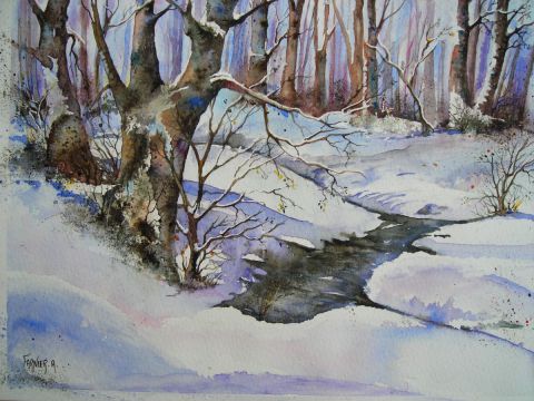 L'artiste Andre FARNIER - Dernière neige avant le printemps