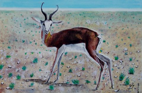Gazelle - Peinture - Christian Bligny