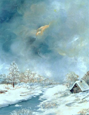 L'hiver - Peinture - Jacques MONCHO