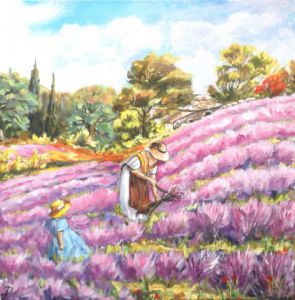 Voir le détail de cette oeuvre: champs de lavande en fleur 