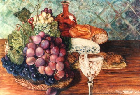 Du pain des raisins - Peinture - Jacques MONCHO