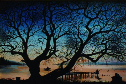 Crépuscule serein - Peinture - Jacques MONCHO