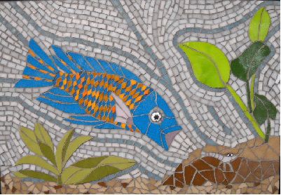 L'artiste CHRISMOSAIC - Le poisson et la crevette.