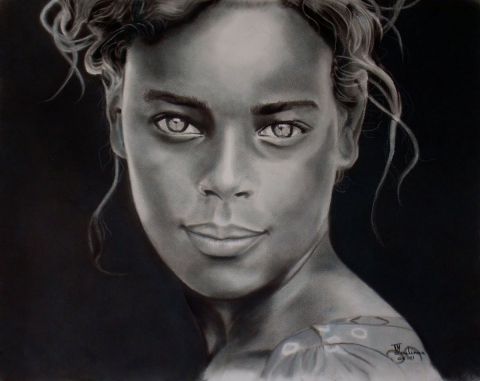 L'artiste JackyePastelliste - La fille aux yeux clairs