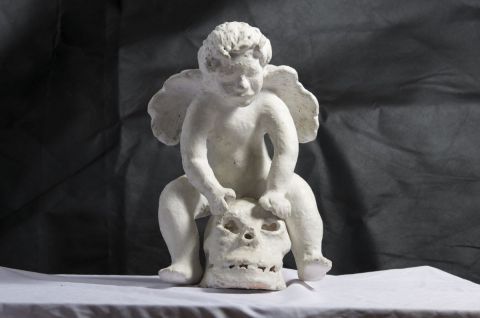 Ange chevauchant un Crâne  - Sculpture - Mireille ULLA