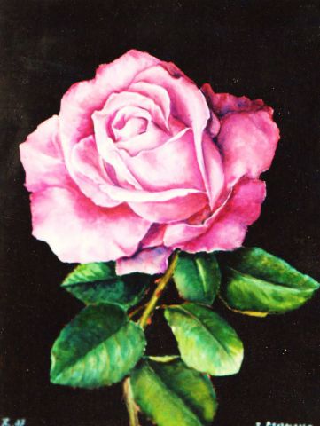 Une rose pour...Jacqueline - Peinture - Jacques MONCHO