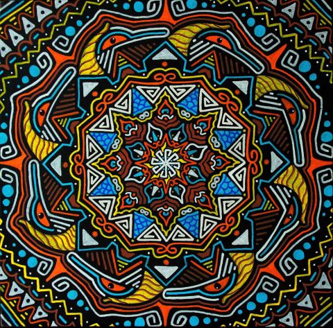 L'artiste Tockart - Mandala, acrylique sur toile