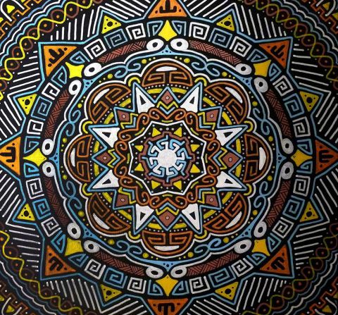 L'artiste Tockart - Mandala, acrylique sur toile