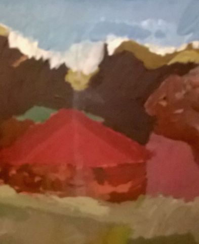 une maison dans le paysage  - Peinture - ulanio 