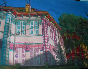 Peinture de Cristina Contilli: Villa liberty con riflessi di luce e colore