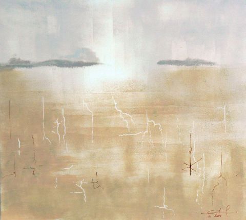 L'artiste cornelius - étang au ciel de grain