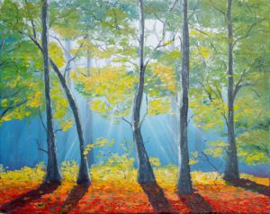 Peinture de Arina Tcherem: Forêt à l'aube
