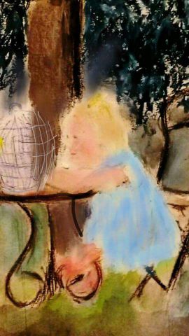 L'artiste Jacky Patin - La petite fille et l'oiseau