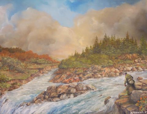 Les deux rivières - Peinture - Jacques MONCHO