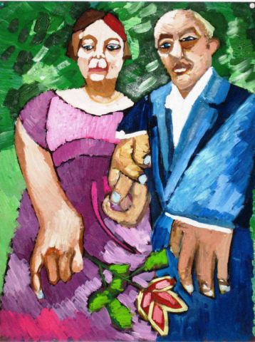 Vieux couple - Peinture - Anna Demadre-Synoradzka