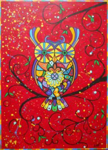 Voir cette oeuvre de Liseletoudic: hibou multicolore