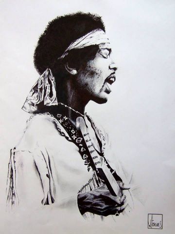L'artiste wilfried forgues  - Jimi Hendrix 2
