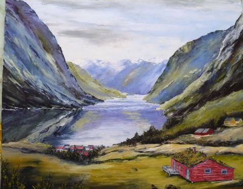 Fjord Olden Norvège - Peinture - Raphael