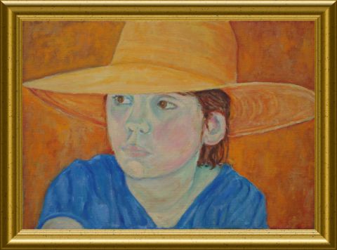 Jeune fille au Chapeau de paille - Peinture - Claude CHAPOIX