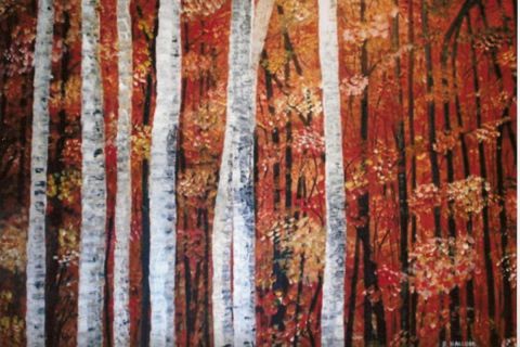 La forêt fauve - Peinture - roselyne halluin