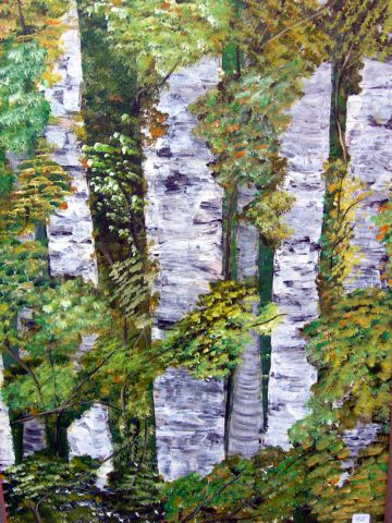 L'artiste roselyne halluin - Les troncs blancs
