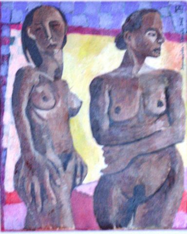 Deux nues - Peinture - Anna Demadre-Synoradzka