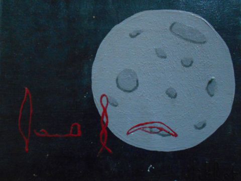 La lune - Peinture - Gmillet