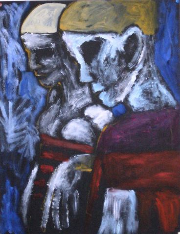 Deux femmes pensives  - Peinture - Anna Demadre-Synoradzka