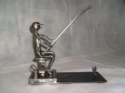 Le pêcheur - Sculpture - Jean Noel OEIL