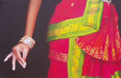 Danseuse indienne - Peinture - Michel Godard