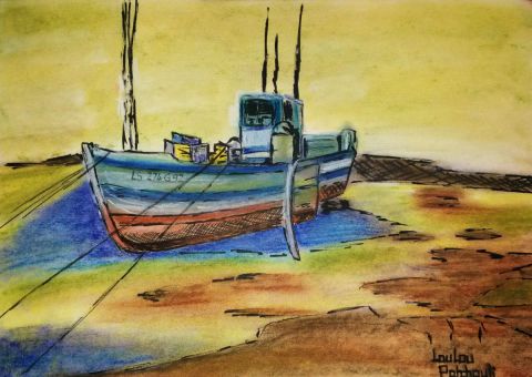 L'artiste LouLou Patchouli - chalutier à marée basse