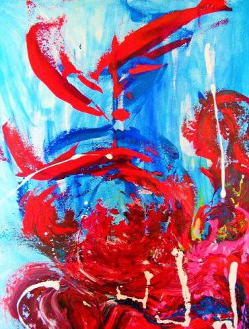 L'artiste chara - Le Rouge - Acrylique - 80x100