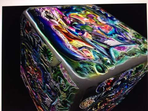 L'artiste chara - Le bestiaire et le cube - Mélange dessin et 3D mise en couleur