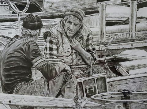 L'artiste PIERRE SCANDELLA - les pêcheurs