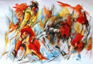 Peinture de Jean-Luc LOPEZ: Sang de corrida