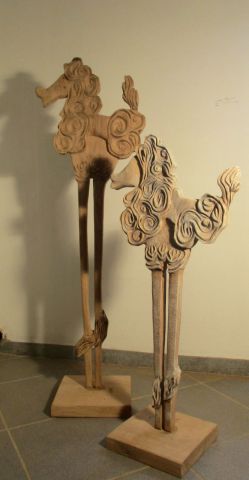 chiens rois - Sculpture - unicornis