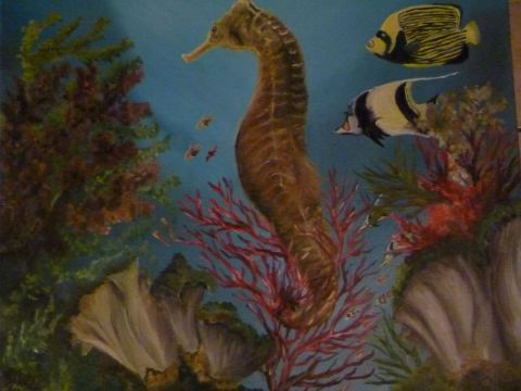 Cheval marin ou hypocampe - Peinture - regis