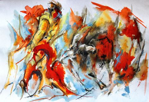 Sang de corrida - Peinture - Jean-Luc LOPEZ