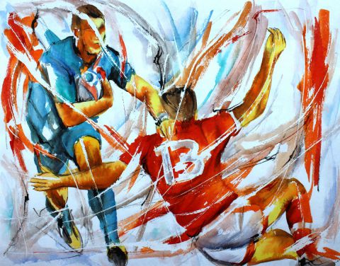 Rugby en croix - Peinture - Jean-Luc LOPEZ